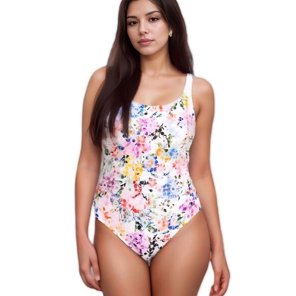 NWT Johnny Was Neon Jungle Eyelet One Piece Swimsuit - Picture 3 of 15